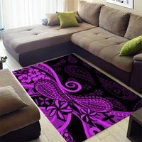 Polynesia Paisley Area Rug Polynesian With Tropical Flowers - Purple LT14 - Polynesian Pride