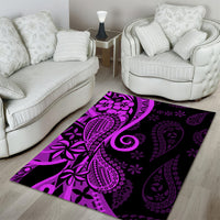 Polynesia Paisley Area Rug Polynesian With Tropical Flowers - Purple LT14 - Polynesian Pride