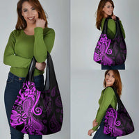 Polynesia Paisley Grocery Bag Polynesian With Tropical Flowers - Purple LT14 - Polynesian Pride