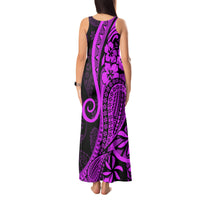 Polynesia Paisley Tank Maxi Dress Polynesian With Tropical Flowers - Purple LT14 - Polynesian Pride