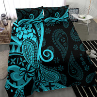 Polynesia Paisley Bedding Set Polynesian With Tropical Flowers - Turquoise LT14 - Polynesian Pride