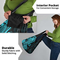 Polynesia Paisley Grocery Bag Polynesian With Tropical Flowers - Turquoise LT14 - Polynesian Pride