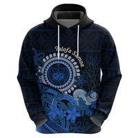 Talofa Samoa Hoodie Samoan Kava Bowl Siapo Pattern - Blue LT14 - Polynesian Pride