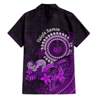 Purple Talofa Samoa Family Matching Long Sleeve Bodycon Dress and Hawaiian Shirt Samoan Kava Bowl Siapo Pattern LT14 - Polynesian Pride