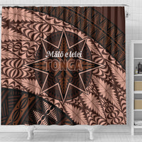 Malo e lelei Tonga Shower Curtain Tongan Ngatu Pattern Vintage Vibes LT14 - Polynesian Pride