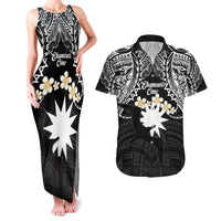 Ekamowir Omo Nauru Couples Matching Tank Maxi Dress and Hawaiian Shirt Naoero Twelve-pointed Star Polynesian Tattoo LT14 Black - Polynesian Pride