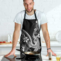 Black Aloha Hawaii Apron Polynesian Shark Tattoo With Plumeria - Polynesian Pride