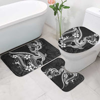 Black Aloha Hawaii Bathroom Set Polynesian Shark Tattoo With Plumeria - Polynesian Pride