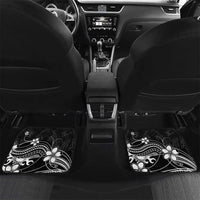 Black Aloha Hawaii Car Mats Polynesian Shark Tattoo With Plumeria - Polynesian Pride