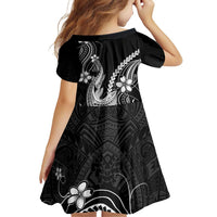 Black Aloha Hawaii Family Matching Off Shoulder Maxi Dress and Hawaiian Shirt Polynesian Shark Tattoo With Plumeria LT14 - Polynesian Pride