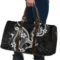 Black Aloha Hawaii Travel Bag Polynesian Shark Tattoo With Plumeria - Polynesian Pride