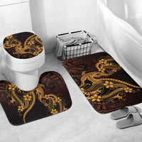 Gold Black Aloha Hawaii Bathroom Set Polynesian Shark Tattoo With Plumeria - Polynesian Pride