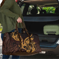 Gold Black Aloha Hawaii Travel Bag Polynesian Shark Tattoo With Plumeria - Polynesian Pride