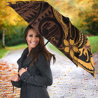 Gold Black Aloha Hawaii Umbrella Polynesian Shark Tattoo With Plumeria - Polynesian Pride