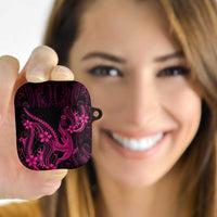 Pink Black Aloha Hawaii AirPods Case Polynesian Shark Tattoo With Plumeria - Polynesian Pride