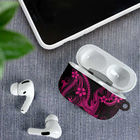 Pink Black Aloha Hawaii AirPods Case Polynesian Shark Tattoo With Plumeria - Polynesian Pride