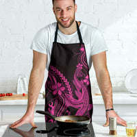 Pink Black Aloha Hawaii Apron Polynesian Shark Tattoo With Plumeria - Polynesian Pride