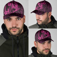 Pink Black Aloha Hawaii Classic Cap Polynesian Shark Tattoo With Plumeria - Polynesian Pride