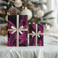 Pink Black Aloha Hawaii Wrapping Paper Polynesian Shark Tattoo With Plumeria - Polynesian Pride