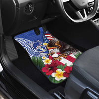 United States and Northern Mariana Islands Car Mats USA Flag Eagle CNMI Latte Stone Tropical Flowers