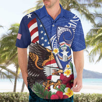 United States and Northern Mariana Islands Hawaiian Shirt USA Flag Eagle CNMI Latte Stone Tropical Flowers