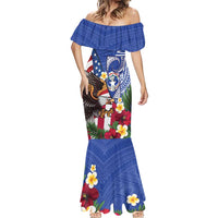 United States and Northern Mariana Islands Mermaid Dress USA Flag Eagle CNMI Latte Stone Tropical Flowers