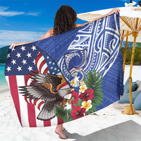United States and Northern Mariana Islands Sarong USA Flag Eagle CNMI Latte Stone Tropical Flowers