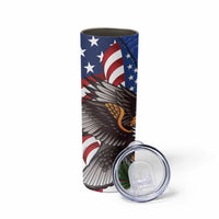 United States and Northern Mariana Islands Skinny Tumbler USA Flag Eagle CNMI Latte Stone Tropical Flowers LT14 - Polynesian Pride