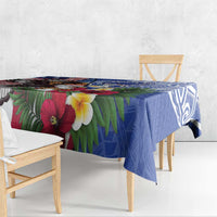 United States and Northern Mariana Islands Tablecloth USA Flag Eagle CNMI Latte Stone Tropical Flowers