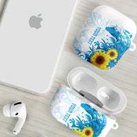 New Zealand Autism Awareness Month AirPods Case Takiwatanga Maori Lizard With Sunflower - Polynesian Pride