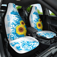New Zealand Autism Awareness Month Car Seat Cover Takiwatanga Maori Lizard With Sunflower