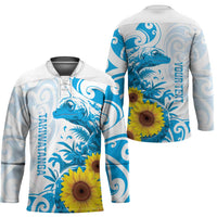 New Zealand Autism Awareness Month Hockey Jersey Takiwatanga Maori Lizard With Sunflower LT14 - Polynesian Pride