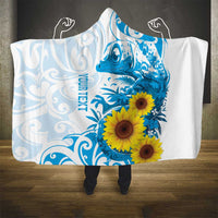 New Zealand Autism Awareness Month Hooded Blanket Takiwatanga Maori Lizard With Sunflower