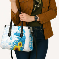 New Zealand Autism Awareness Month Leather Bag Takiwatanga Maori Lizard With Sunflower - Polynesian Pride