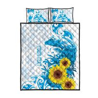 New Zealand Autism Awareness Month Quilt Bed Set Takiwatanga Maori Lizard With Sunflower