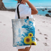 New Zealand Autism Awareness Month Tote Bag Takiwatanga Maori Lizard With Sunflower - Polynesian Pride