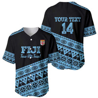 Fiji Rugby 2025 Custom Baseball Jersey Fijian Tapa Toso Viti Toso - Black