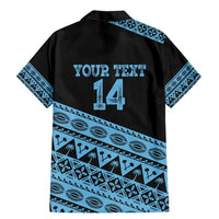 Fiji Rugby 2025 Custom Family Matching Mermaid Dress and Hawaiian Shirt Fijian Tapa Toso Viti Toso - Black