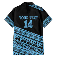 Fiji Rugby 2025 Custom Family Matching Off The Shoulder Long Sleeve Dress and Hawaiian Shirt Fijian Tapa Toso Viti Toso - Black