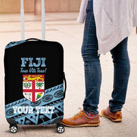 Fiji Rugby 2025 Custom Luggage Cover Fijian Tapa Toso Viti Toso - Black LT14 Black - Polynesian Pride