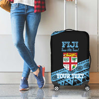 Fiji Rugby 2025 Custom Luggage Cover Fijian Tapa Toso Viti Toso - Black LT14 - Polynesian Pride