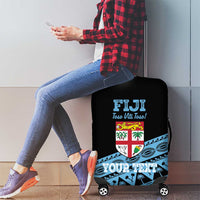 Fiji Rugby 2025 Custom Luggage Cover Fijian Tapa Toso Viti Toso - Black LT14 - Polynesian Pride