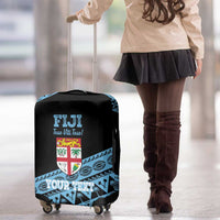 Fiji Rugby 2025 Custom Luggage Cover Fijian Tapa Toso Viti Toso - Black LT14 - Polynesian Pride