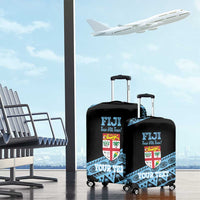 Fiji Rugby 2025 Custom Luggage Cover Fijian Tapa Toso Viti Toso - Black LT14 - Polynesian Pride