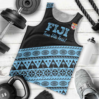 Fiji Rugby 2025 Custom Men Tank Top Fijian Tapa Toso Viti Toso - Black