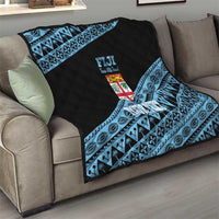 Fiji Rugby 2025 Custom Quilt Fijian Tapa Toso Viti Toso - Black
