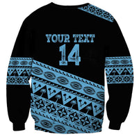 Fiji Rugby 2025 Custom Sweatshirt Fijian Tapa Toso Viti Toso - Black