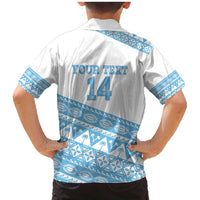 Fiji Rugby 2025 Custom Family Matching Mermaid Dress and Hawaiian Shirt Fijian Tapa Toso Viti Toso - White