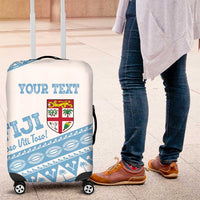 Fiji Rugby 2025 Custom Luggage Cover Fijian Tapa Toso Viti Toso - White LT14 White - Polynesian Pride
