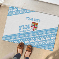 Fiji Rugby 2025 Custom Rubber Doormat Fijian Tapa Toso Viti Toso - White